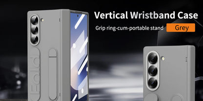 Original Silicone Grip Phone Case for Samsung Galaxy Z Fold 4-7 – Stand & Hinge Protective Cover with Glass Film