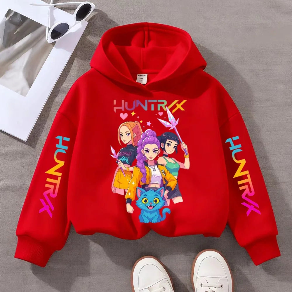 2025 Fall/Winter KPop Demon Hunters Hoodie – Cute Fashion Sweatshirt for Girls, Children's Clothing