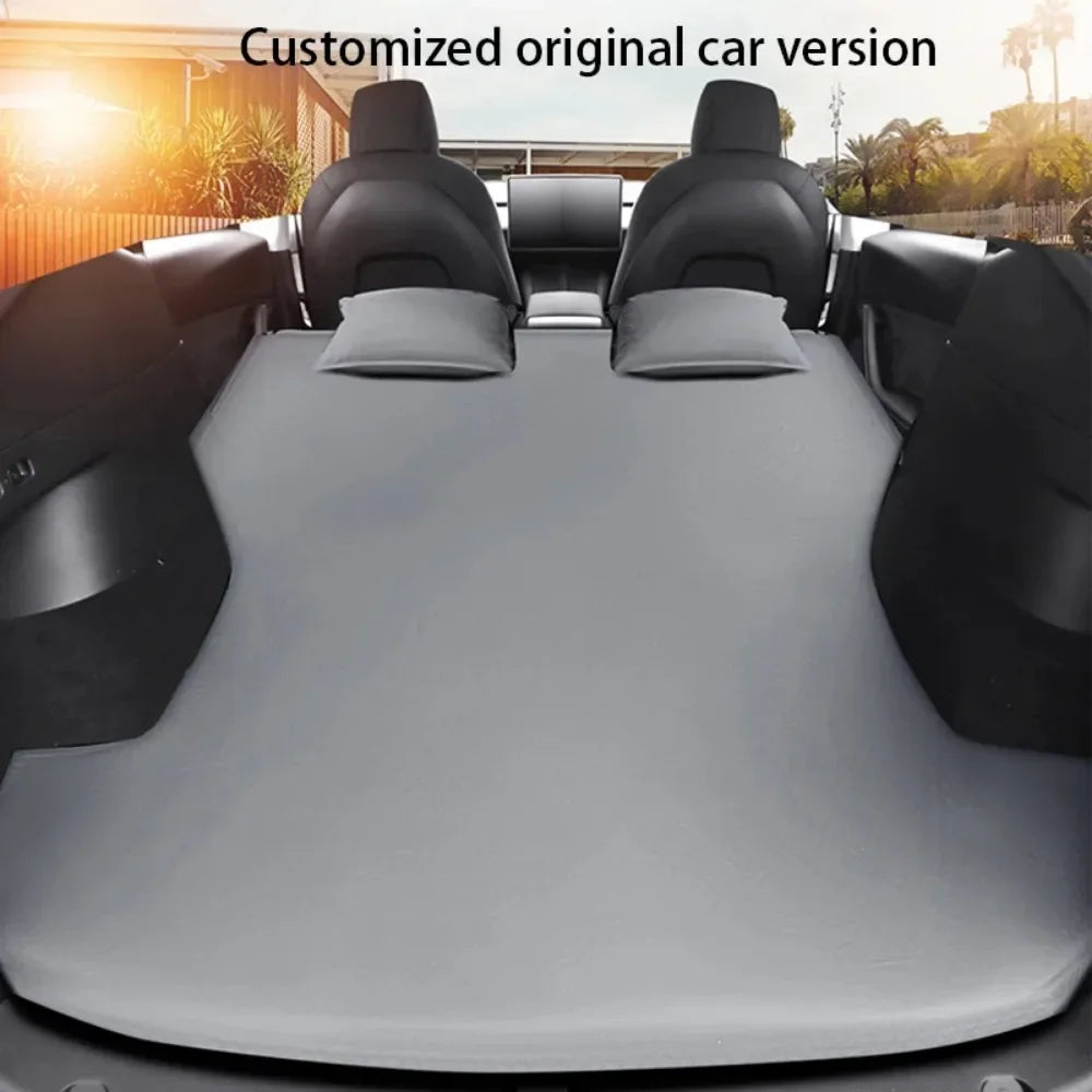 Tesla Model 3 & Model Y Inflatable Car Bed – Suede Fabric Travel Air Mattress for Camping (2017-2024)