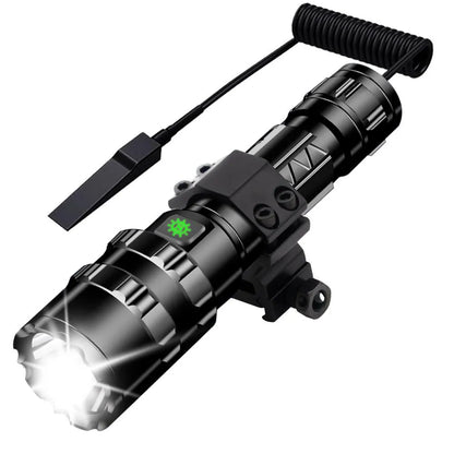 LED Tactical Hunting Flashlight - USB Rechargeable, Waterproof Torch Lamp, Professional Shooting & Night Scout Lights Set