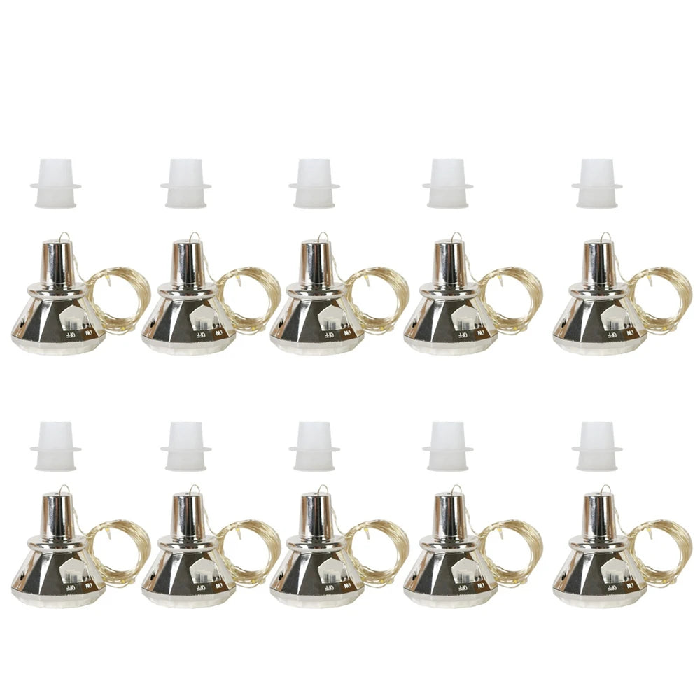 Updated Solar Wine Bottle Lights – 2M 20 LED Copper Wire Fairy String Lights for Xmas, Wedding & Party Decor, 4/8/10 Pack