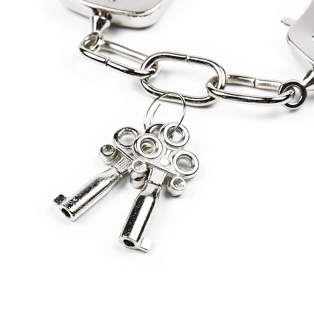 DUTRIEUX Stainless Steel Handcuffs – Adjustable Metal Ankle & Wrist Cuffs with Chain, BDSM Bondage Restraints for Couples