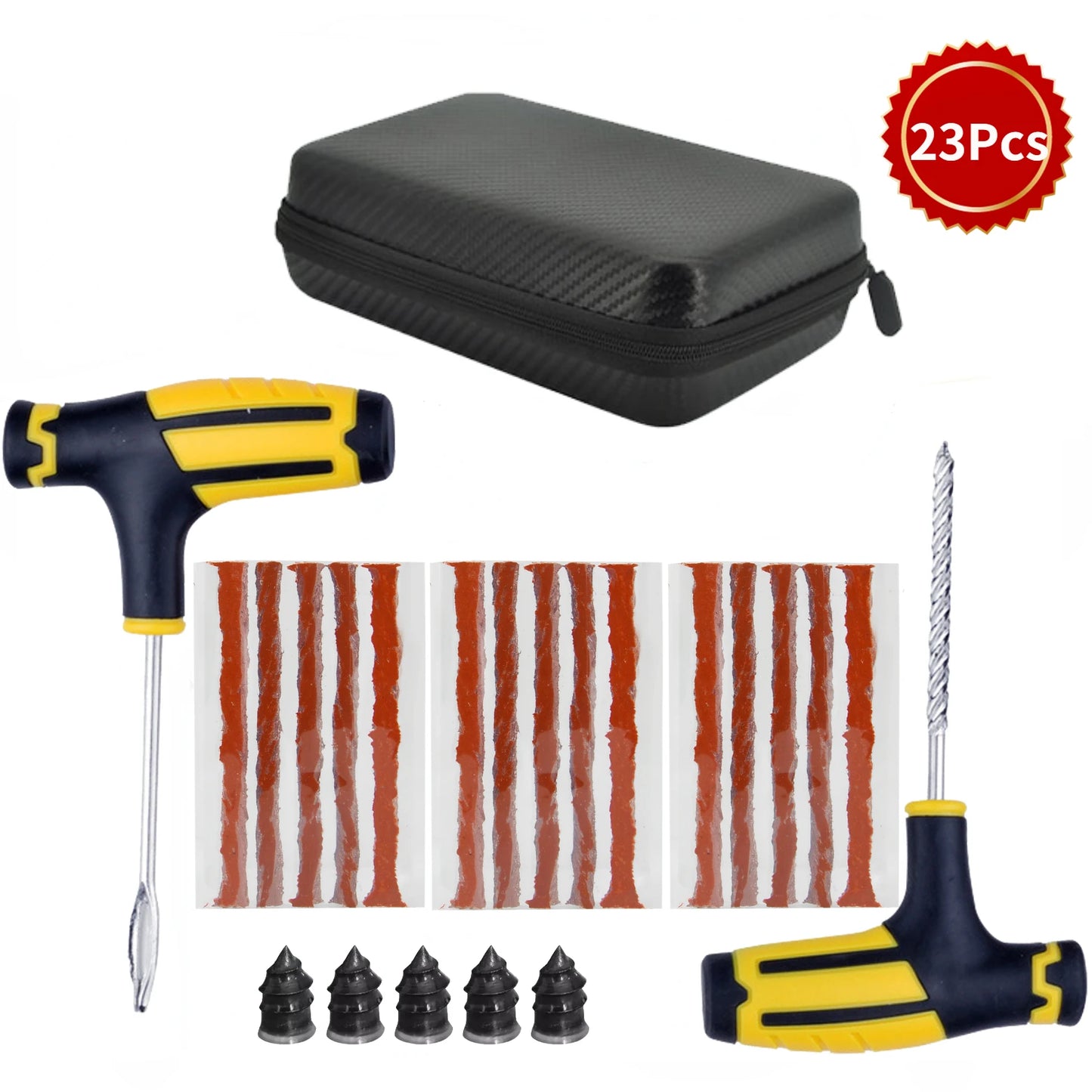 Car Repair Tool Kit – Emergency Tubeless Tire Repair, Glue & Garage Tool Set with Storage Bag