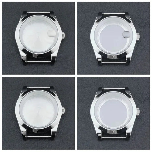 Neiton 36mm/39mm Silver Watch Case - Sapphire, Bevel Edge, 316L Stainless Steel for NH35, NH36, NH34 Movements