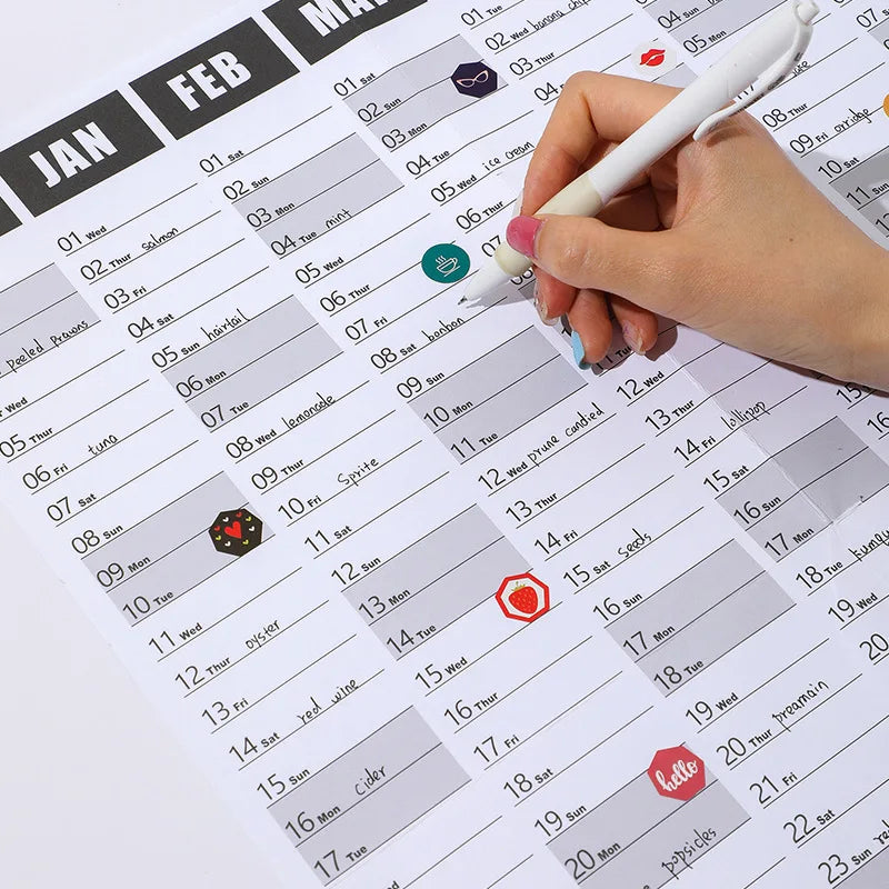 2024-2025 Kawaii Wall Calendar Planner – Large Schedule Organizer, To-Do List, Target Tracker, Office Supplies