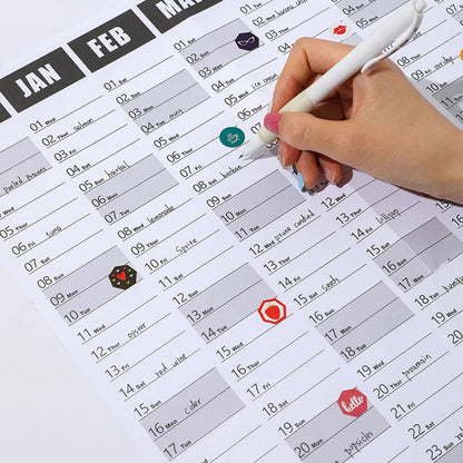 2024-2025 Kawaii Wall Calendar Planner – Large Schedule Organizer, To-Do List, Target Tracker, Office Supplies