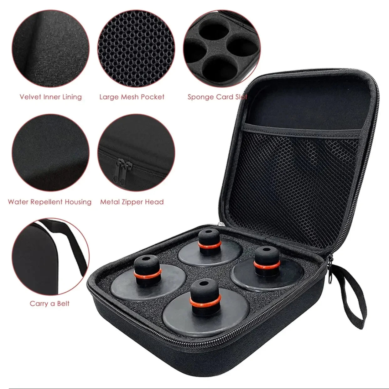 4Pcs Rubber Lifting Jack Pad Adapter Set with Storage Case - Suitable for Tesla Model 3, S, X - Essential Car Accessories