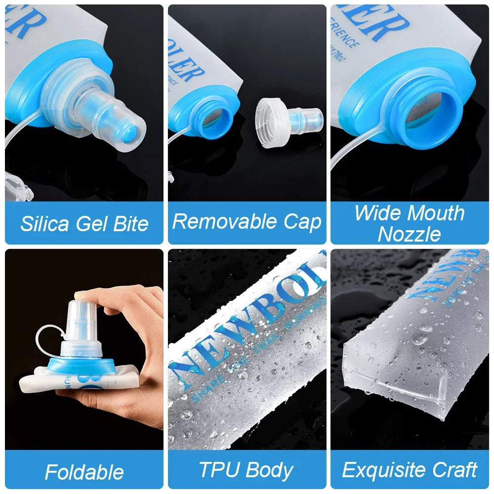 NEWBOLER Outdoor Sport Water Bladder — 1.5L/2L/3L TPU Soft Flask for Camping, Running & Biking
