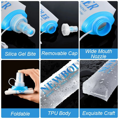 NEWBOLER Outdoor Sport Water Bladder — 1.5L/2L/3L TPU Soft Flask for Camping, Running & Biking