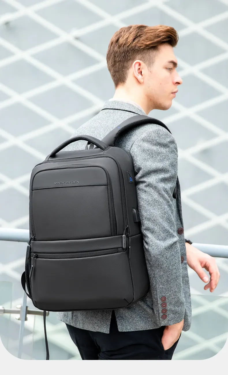 MARK RYDEN Multi-Layer Men's Backpack — Water-Repellent Laptop Bag Fits 15.6" for Students