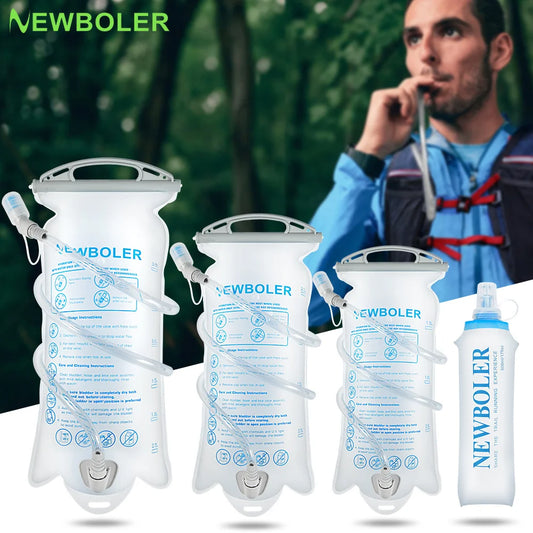 NEWBOLER Outdoor Sport Water Bladder — 1.5L/2L/3L TPU Soft Flask for Camping, Running & Biking