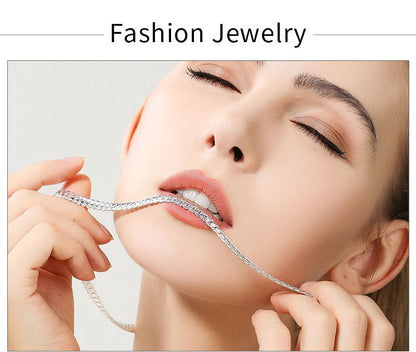 18K Gold/Silver 6mm Full Sideways Necklace – 8/18/20/24 Inch Chain for Women & Men, Fashion Wedding & Engagement Jewelry