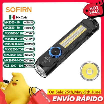 Sofirn IF23 PRO RGB Flashlight – 5000 Lumen XHP70B LED, 21700 USB-C Rechargeable Torch with Magnetic Base