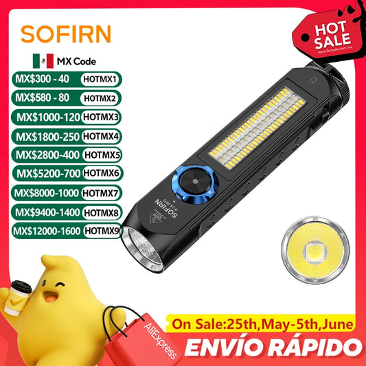 Sofirn IF23 PRO RGB Flashlight – 5000 Lumen XHP70B LED, 21700 USB-C Rechargeable Torch with Magnetic Base
