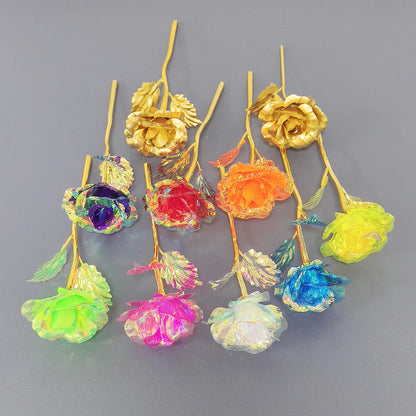 18cm 24K Golden Rose Flower – Artificial Foil Roses for Valentine’s Day, Wedding, Party Decoration & Holiday Gift