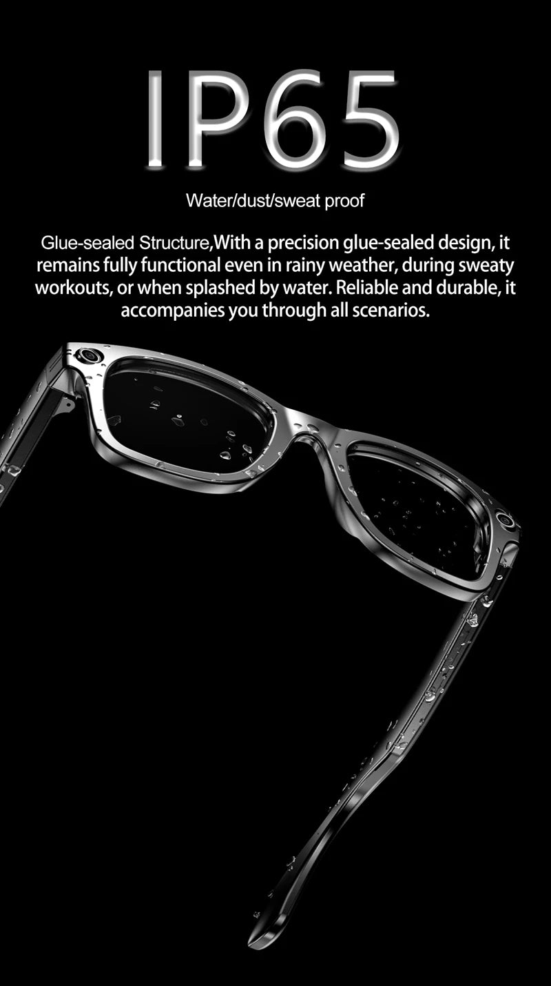 Xiaomi Smart Bluetooth Glasses — IP65 Waterproof, Video Recording, AI Photo Recognition, Translation, Call & Large Battery