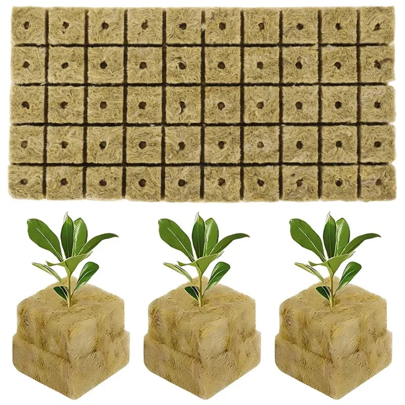 Seedling Grow Cubes — Stonewool Soilless Hydroponic Blocks for Vegetable & Plant Growing
