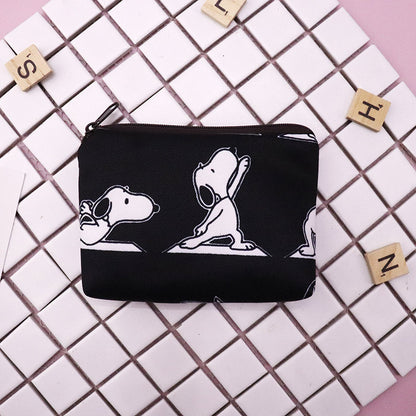 Snoopy Print Mini Coin Purse – Cute Wallet & Card Holder for Women, Girls & Kids, Small Cosmetic & ID Bag