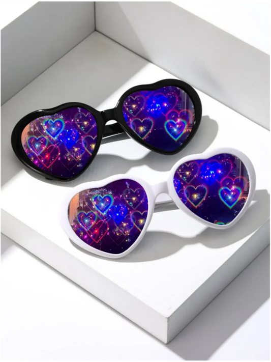 Two-Piece Love Glasses Night Light – Romantic Special Effect LED Glasses for Fashion & Confessions