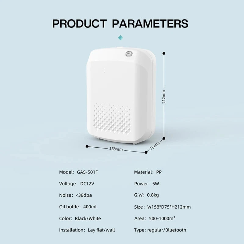 Waterless Fragrance Diffuser – 300ml WIFI-Controlled Air Freshener with Timer | Smell Distributor for Home & Hotel