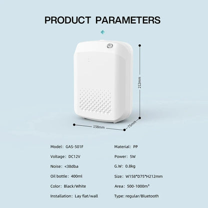 Waterless Fragrance Diffuser – 300ml WIFI-Controlled Air Freshener with Timer | Smell Distributor for Home & Hotel