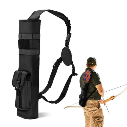 Tactical Archery Quiver with Molle System – Multi-Function Back Arrow Holder Bag with Pockets