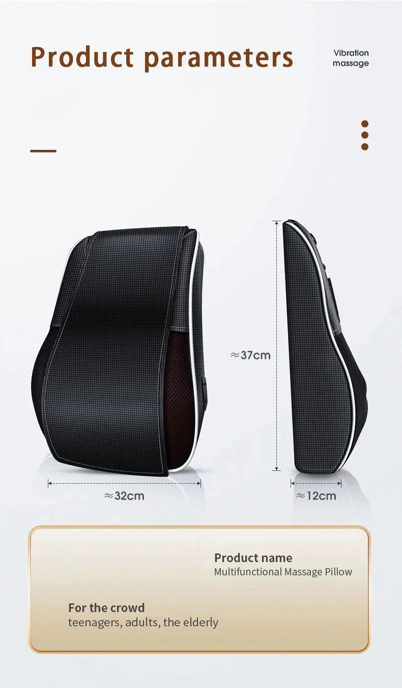 Manufacturer Direct Electric Shiatsu Neck & Head Massager Pillow with Heating and Vibration – Cervical Traction Car Back Massager