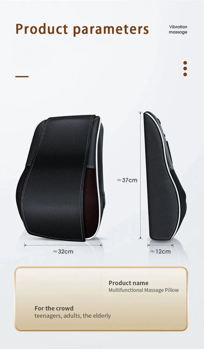 Manufacturer Direct Electric Shiatsu Neck & Head Massager Pillow with Heating and Vibration – Cervical Traction Car Back Massager