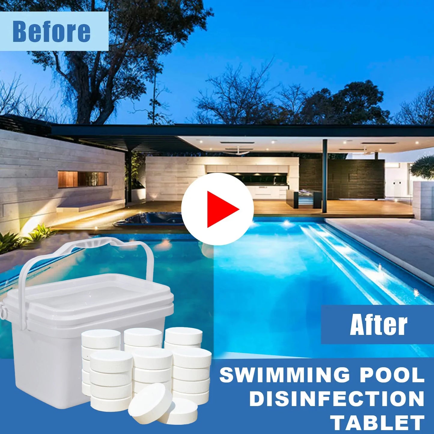 3-Inch 40 lbs Stabilized Pool Chlorine Tablets – Slow Dissolving for Pools, Hot Tubs & Spas