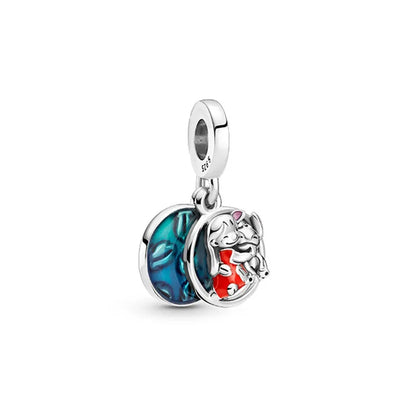 MINISO League of Legends Mickey & Minnie 925 Sterling Silver Charm – Beads Fit for Pandora Bracelet, Ladies Jewelry