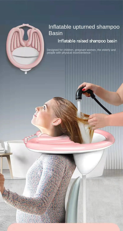 Inflatable Hair Washing Basin – Portable PVC Foldable Shampoo Basin for Pregnant Women, Elderly & Patients