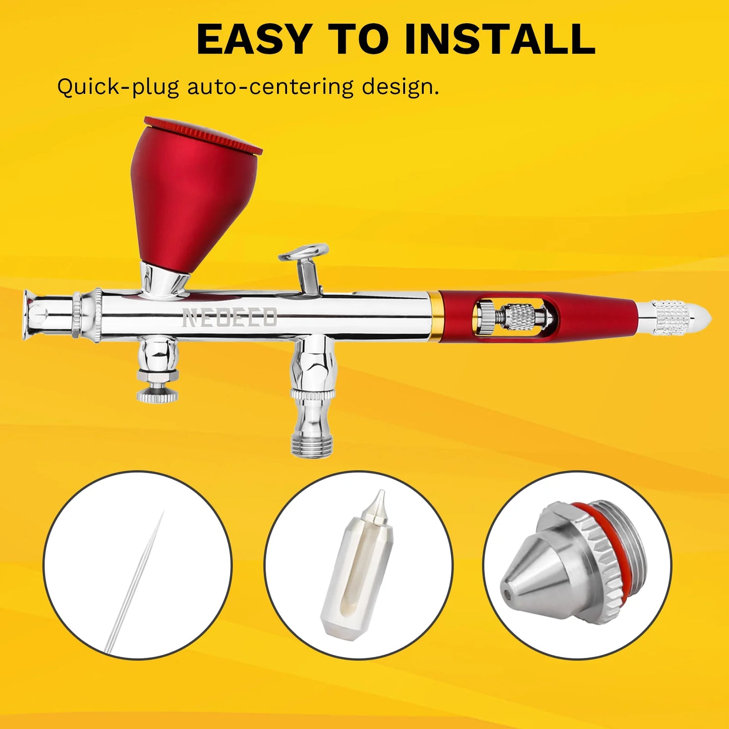 0.2mm/0.3mm/0.5mm Airbrush Nozzle & Needle Replacement Parts for NCT-SJ83 Airbrush