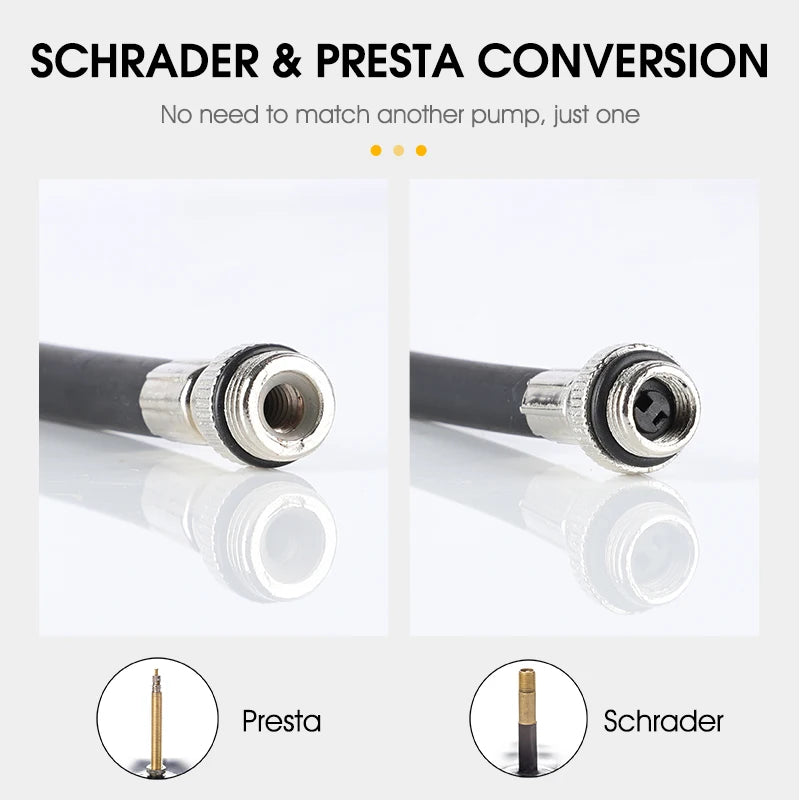 WEST BIKING Mini Bicycle Pump – Portable 100PSI Aluminum Alloy Hand Pump for Schrader & Presta Valves, MTB & Road Bikes