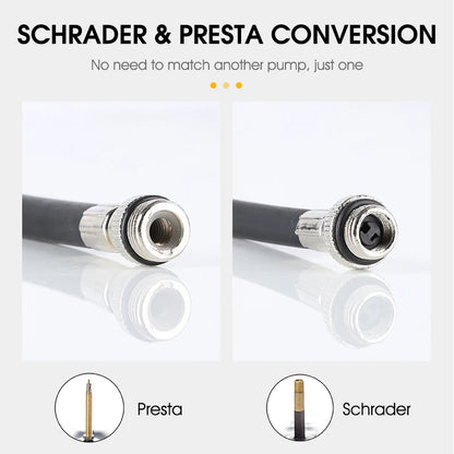 WEST BIKING Mini Bicycle Pump – Portable 100PSI Aluminum Alloy Hand Pump for Schrader & Presta Valves, MTB & Road Bikes