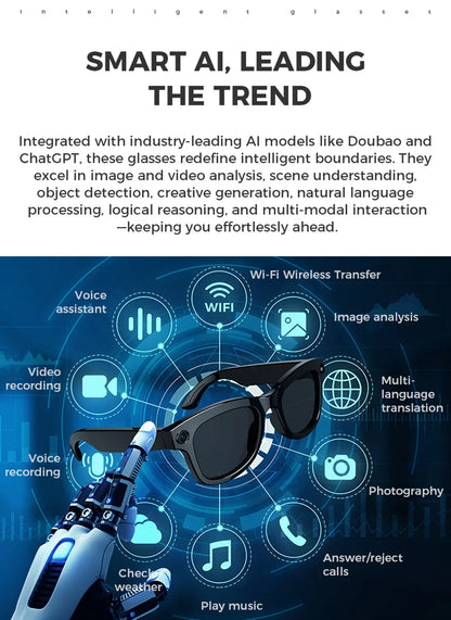 Xiaomi AI Smart Glasses — 1080P HD Polarized Sunglasses with Camera, Video Recorder & Sports Surveillance DVR