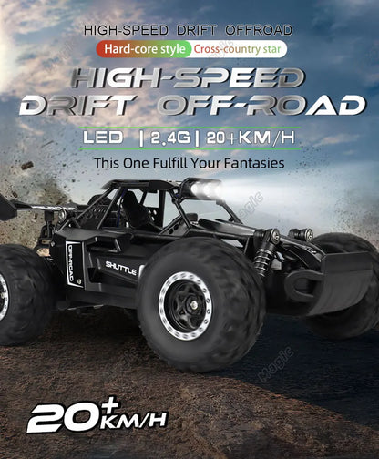DK087 1:16 2WD Brushless High-Speed RC Drift Car – Off-Road Remote Control Truck with LED Lights, 20KM/H Racing Toy Model