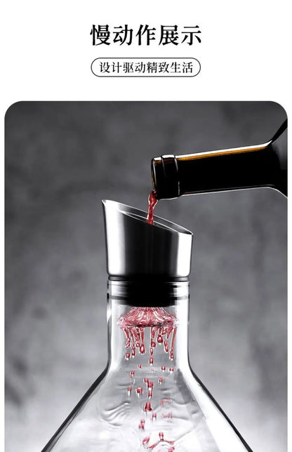 1500ML Iceberg Whisky & Wine Decanter – Handmade Lead-Free Crystal Carafe with Thickened Pourer, Bar Accessories