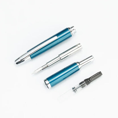 JINHAO 10 Metal Pearl Blue Fountain Pen – EF/F Nib, Pattern Design | Ink Pens for School, Office & Gifts