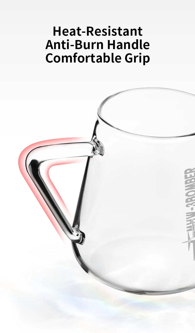 MHW-3BOMBER 500ml Glass Coffee Server — Espresso Dripper & Pour-Over Brewer Pot for Home Kitchen