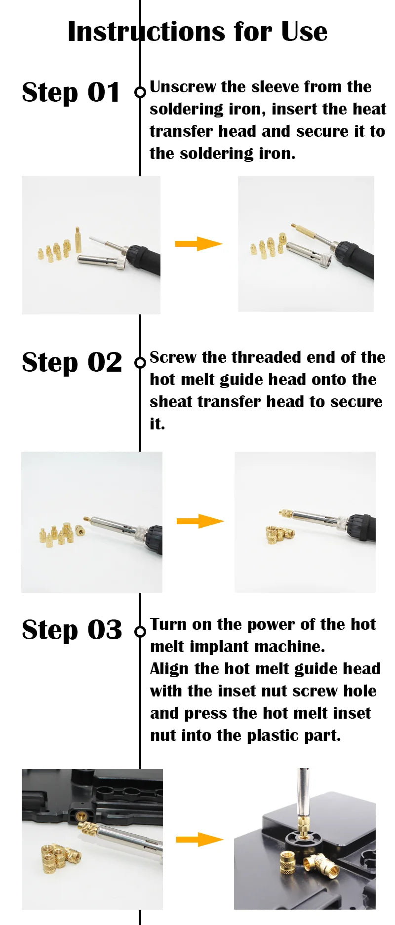 Brass Hot Melt Insert Knurled Nut – Copper Thermal Conduction Nut for 3D Printer Plastic Heat Insertion Tool