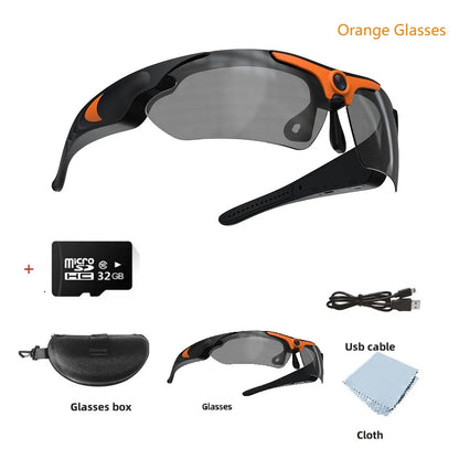 HD 1080P Mini Glasses Camera – Outdoor Bicycle, Motorcycle Security, Polarized Lens Sunglasses with Video Camera Sports Cam