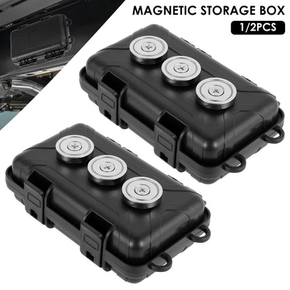1-2Pcs Upgraded Magnetic Key Holder – Waterproof & Rustproof Under Car Key Box (Multifunctional Spare Key Hider)