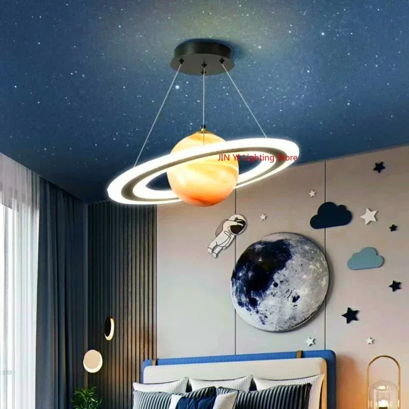 Acrylic Planet Pendant Lamp – Space Star Hanging Light for Living Room, Bedroom, Kitchen & Kids Room, E27 Bulb Compatible