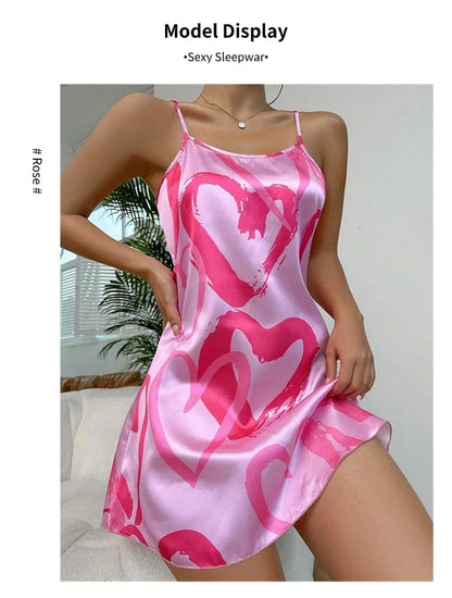 Women’s Sexy Satin Slip Nightdress - Backless Cross Strappy Sleepwear for Luxurious Comfort