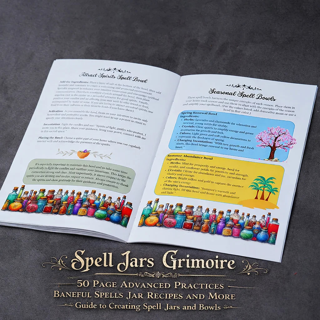 77-Page Witchcraft Grimoire Book of Shadows – Moon Phases, Herbal Lore & Spells Gothic Dark Academia Witch Journal Kit