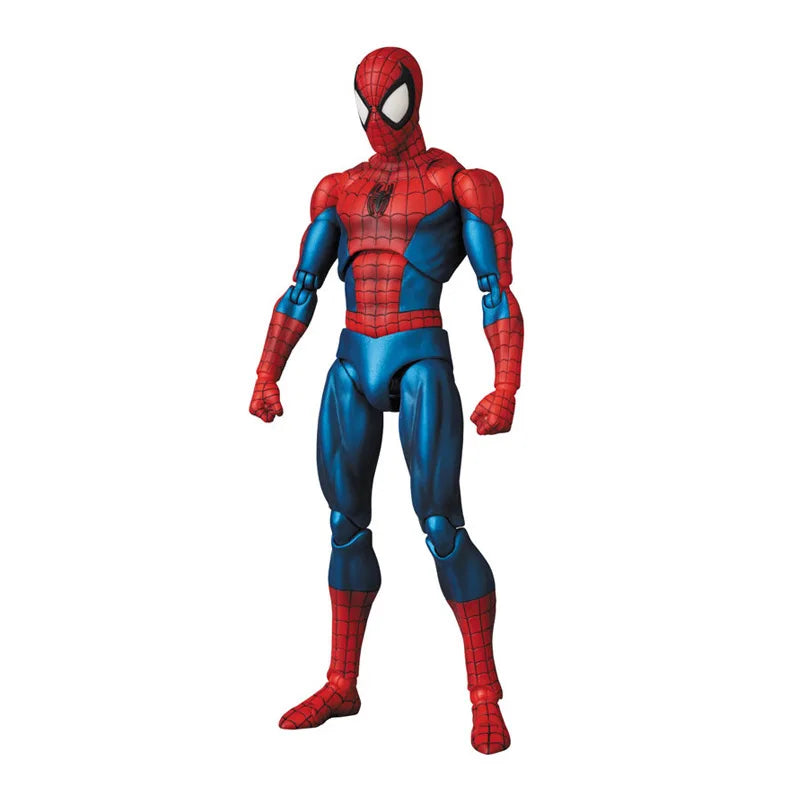 Disney Mafex 075 Spiderman Action Figure - 16cm High-Quality Spider Man Model with Multiple Accessories, Collectible Toy Gift