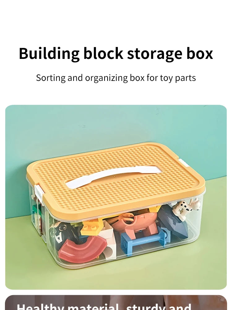 Brick-Shaped Building Blocks Storage Box for Kids – Stackable Plastic ...
