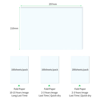 PeriPage Fold Thermal Paper – Compatible with PeriPage A40 Thermal Printer – Quick-Dry for Photos, Receipts, Memos, PDF Files