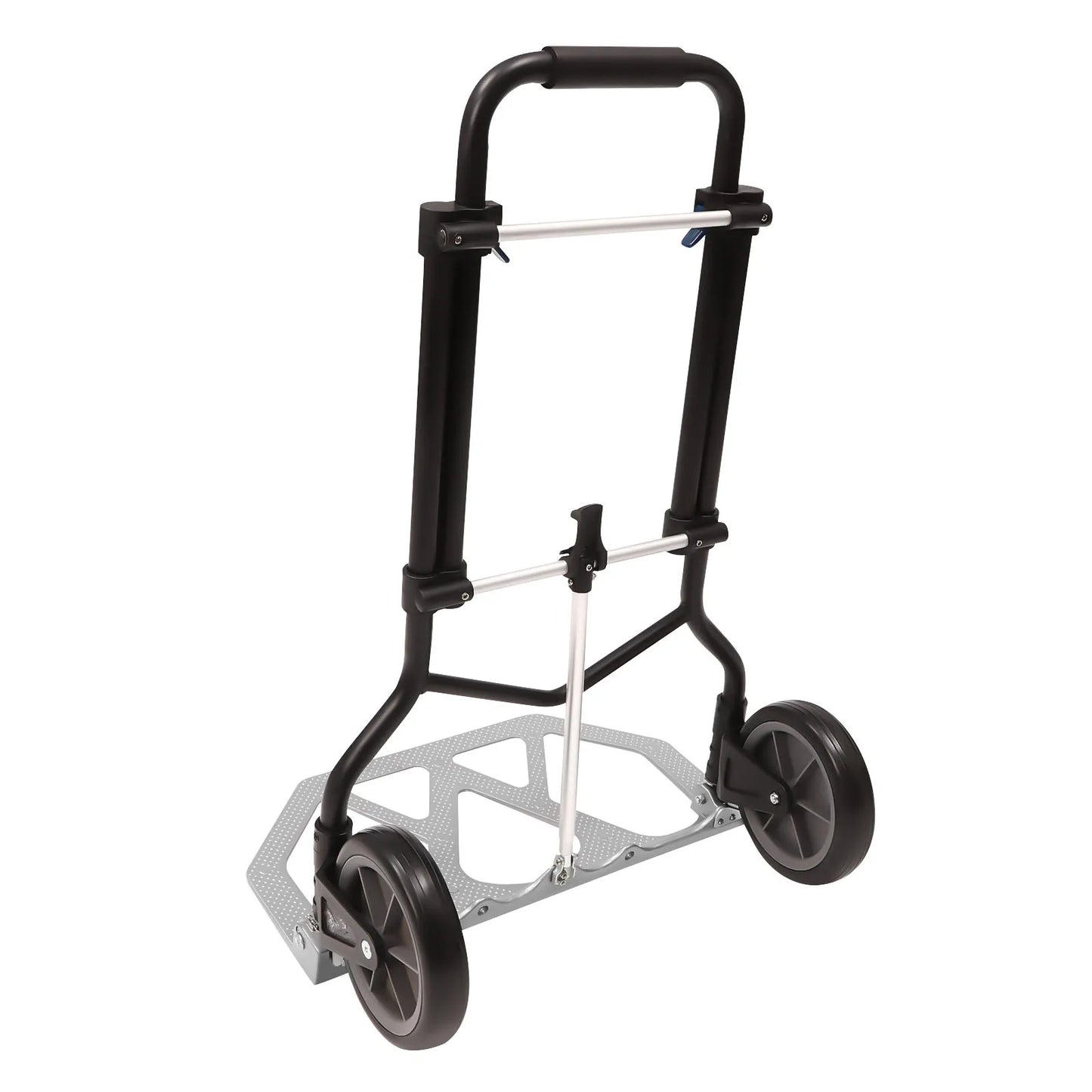 Folding Hand Truck & Dolly — Adjustable Height Aluminum Portable Cart with Anti-Slip Wheels, 264lb Capacity