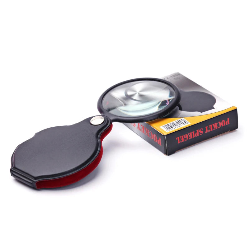 10X Folding Magnifier – Portable Handheld Loupe for Jewelry & Reading, Mini Pocket Lens for Elderly (50/60/70mm)